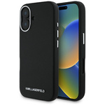 Etui Karl Lagerfeld Saffiano Full         Wrapped Elongated Metal Logo MagSafe do iPhone 16 czarny